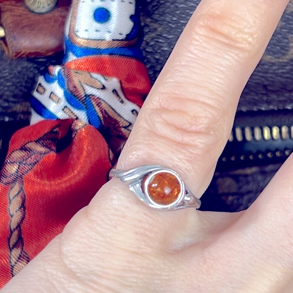 Amber Ring Sterling Silver Small - Picture 7 of 7
